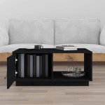 vidaXL Măsuță de cafea, negru, 80x50x35 cm, lemn masiv de pin vidaXL Măsuță de cafea, negru, 80x50x35 cm, lemn masiv de pin