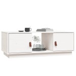 vidaXL Măsuță de cafea, alb, 100x50x35 cm, lemn masiv de pin