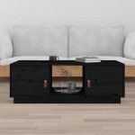 vidaXL Măsuță de cafea, negru, 100x50x35 cm, lemn masiv de pin vidaXL Măsuță de cafea, negru, 100x50x35 cm, lemn masiv de pin