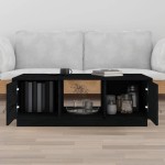 vidaXL Măsuță de cafea, negru, 100x50x35 cm, lemn masiv de pin vidaXL Măsuță de cafea, negru, 100x50x35 cm, lemn masiv de pin