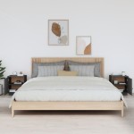 vidaXL Noptiere, 2 buc., gri, 40x34x45 cm, lemn masiv de pin vidaXL Noptiere, 2 buc., gri, 40x34x45 cm, lemn masiv de pin