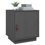 vidaXL Noptiere, 2 buc., gri, 40x34x45 cm, lemn masiv de pin vidaXL Noptiere, 2 buc., gri, 40x34x45 cm, lemn masiv de pin