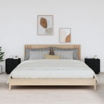 vidaXL Noptiere, 2 buc., negru, 40x34x45 cm, lemn masiv de pin vidaXL Noptiere, 2 buc., negru, 40x34x45 cm, lemn masiv de pin