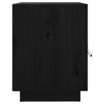 vidaXL Noptiere, 2 buc., negru, 40x34x45 cm, lemn masiv de pin vidaXL Noptiere, 2 buc., negru, 40x34x45 cm, lemn masiv de pin