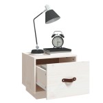 vidaXL Noptiere, 2 buc., alb, 40x34x35 cm, lemn masiv de pin