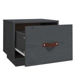 vidaXL Noptiere, 2 buc., gri, 40x34x35 cm, lemn masiv de pin vidaXL Noptiere, 2 buc., gri, 40x34x35 cm, lemn masiv de pin