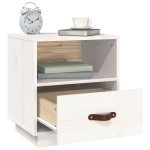 vidaXL Noptiere, 2 buc., alb, 40x34x45 cm, lemn masiv de pin