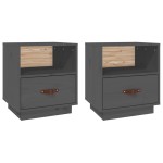 vidaXL Noptiere, 2 buc., gri, 40x34x45 cm, lemn masiv de pin vidaXL Noptiere, 2 buc., gri, 40x34x45 cm, lemn masiv de pin