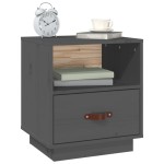 vidaXL Noptiere, 2 buc., gri, 40x34x45 cm, lemn masiv de pin vidaXL Noptiere, 2 buc., gri, 40x34x45 cm, lemn masiv de pin