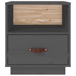 vidaXL Noptiere, 2 buc., gri, 40x34x45 cm, lemn masiv de pin vidaXL Noptiere, 2 buc., gri, 40x34x45 cm, lemn masiv de pin