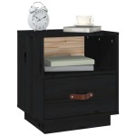 vidaXL Noptiere, 2 buc., negru, 40x34x45 cm, lemn masiv de pin vidaXL Noptiere, 2 buc., negru, 40x34x45 cm, lemn masiv de pin