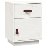 vidaXL Noptiere, 2 buc., alb, 40x34x55 cm, lemn masiv de pin