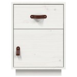 vidaXL Noptiere, 2 buc., alb, 40x34x55 cm, lemn masiv de pin