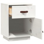 vidaXL Noptiere, 2 buc., alb, 40x34x55 cm, lemn masiv de pin
