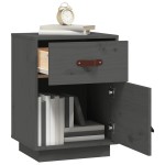 vidaXL Noptiere, 2 buc., gri, 40x34x55 cm, lemn masiv de pin vidaXL Noptiere, 2 buc., gri, 40x34x55 cm, lemn masiv de pin