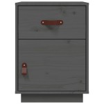 vidaXL Noptiere, 2 buc., gri, 40x34x55 cm, lemn masiv de pin vidaXL Noptiere, 2 buc., gri, 40x34x55 cm, lemn masiv de pin