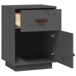 vidaXL Noptiere, 2 buc., gri, 40x34x55 cm, lemn masiv de pin vidaXL Noptiere, 2 buc., gri, 40x34x55 cm, lemn masiv de pin