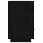 vidaXL Noptieră, negru, 40x34x55 cm, lemn masiv de pin