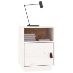 vidaXL Noptiere, 2 buc., alb, 40x34x55 cm, lemn masiv de pin