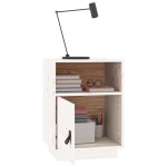 vidaXL Noptiere, 2 buc., alb, 40x34x55 cm, lemn masiv de pin
