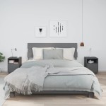 vidaXL Noptiere, 2 buc., gri, 40x34x55 cm, lemn masiv de pin vidaXL Noptiere, 2 buc., gri, 40x34x55 cm, lemn masiv de pin