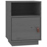 vidaXL Noptiere, 2 buc., gri, 40x34x55 cm, lemn masiv de pin vidaXL Noptiere, 2 buc., gri, 40x34x55 cm, lemn masiv de pin