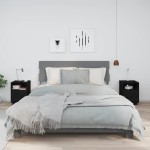 vidaXL Noptiere, 2 buc., negru, 40x34x55 cm, lemn masiv de pin