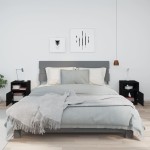vidaXL Noptiere, 2 buc., negru, 40x34x55 cm, lemn masiv de pin