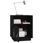 vidaXL Noptiere, 2 buc., negru, 40x34x55 cm, lemn masiv de pin
