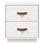 vidaXL Noptiere, 2 buc., alb, 40x34x45 cm, lemn masiv de pin