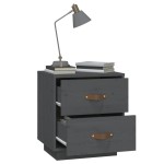 vidaXL Noptiere, 2 buc., gri, 40x34x45 cm, lemn masiv de pin vidaXL Noptiere, 2 buc., gri, 40x34x45 cm, lemn masiv de pin