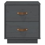 vidaXL Noptiere, 2 buc., gri, 40x34x45 cm, lemn masiv de pin vidaXL Noptiere, 2 buc., gri, 40x34x45 cm, lemn masiv de pin