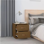 vidaXL Noptiere, 2 buc., maro miere, 40x34x45 cm, lemn masiv de pin vidaXL Noptiere, 2 buc., maro miere, 40x34x45 cm, lemn masiv de pin