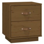 vidaXL Noptiere, 2 buc., maro miere, 40x34x45 cm, lemn masiv de pin vidaXL Noptiere, 2 buc., maro miere, 40x34x45 cm, lemn masiv de pin