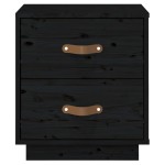 vidaXL Noptieră, negru, 40x34x45 cm, lemn masiv de pin