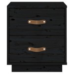 vidaXL Noptiere, 2 buc., negru, 40x34x45 cm, lemn masiv de pin vidaXL Noptiere, 2 buc., negru, 40x34x45 cm, lemn masiv de pin
