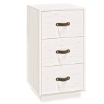 vidaXL Noptiere, 2 buc., alb, 40x40x75 cm, lemn masiv de pin