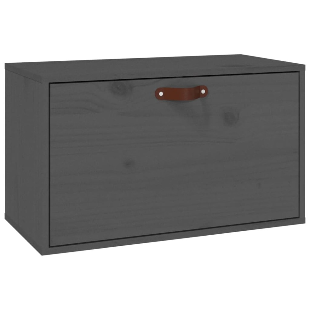 vidaXL Dulap de perete, gri, 60x30x35 cm, lemn masiv de pin