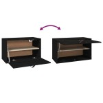 vidaXL Dulap de perete, negru, 60x30x35 cm, lemn masiv de pin