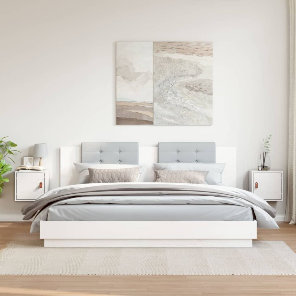 vidaXL Dulapuri de perete, 2 buc., alb, 31,5x30x30 cm, lemn masiv pin