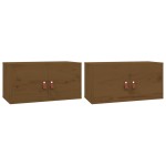 vidaXL Dulapuri de perete 2 buc. maro miere 60x30x30 cm lemn masiv pin