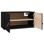 vidaXL Dulap de perete, negru, 60x30x30 cm, lemn masiv de pin vidaXL Dulap de perete, negru, 60x30x30 cm, lemn masiv de pin