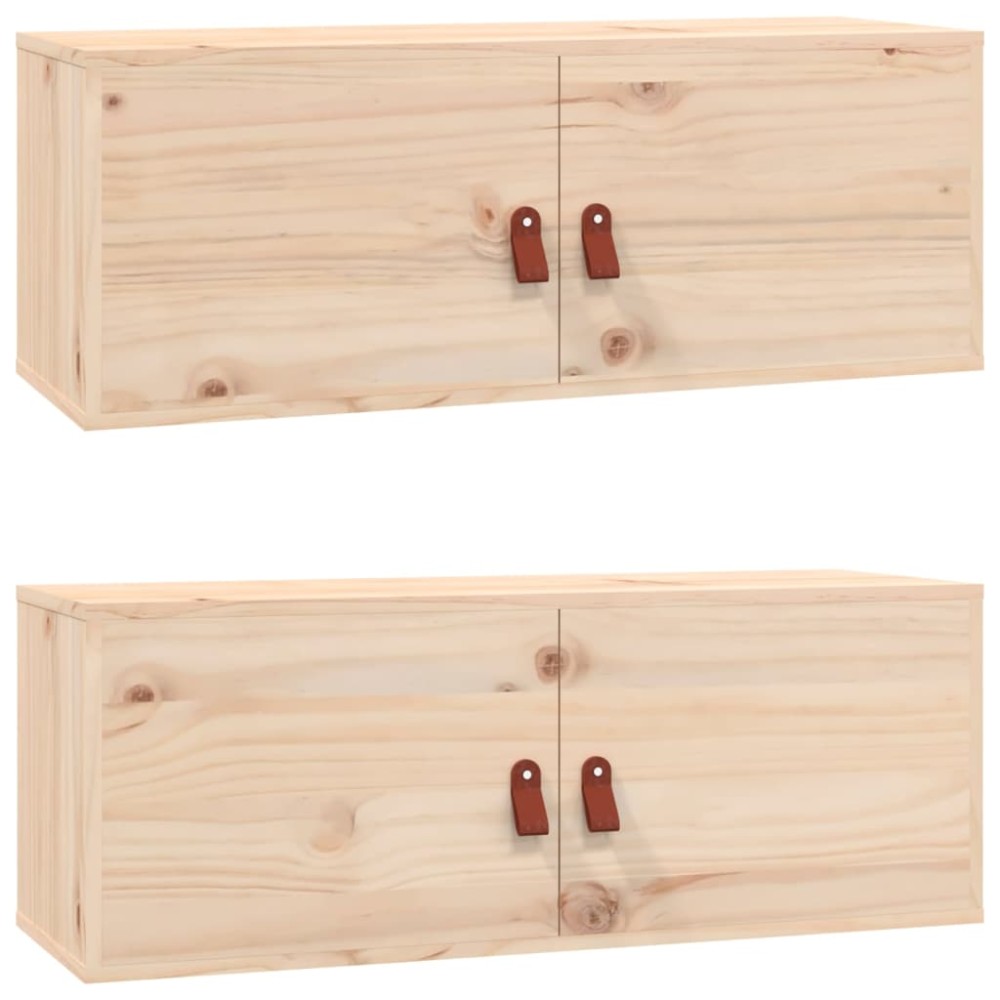 vidaXL Dulapuri de perete, 2 buc., 80x30x30 cm, lemn masiv de pin