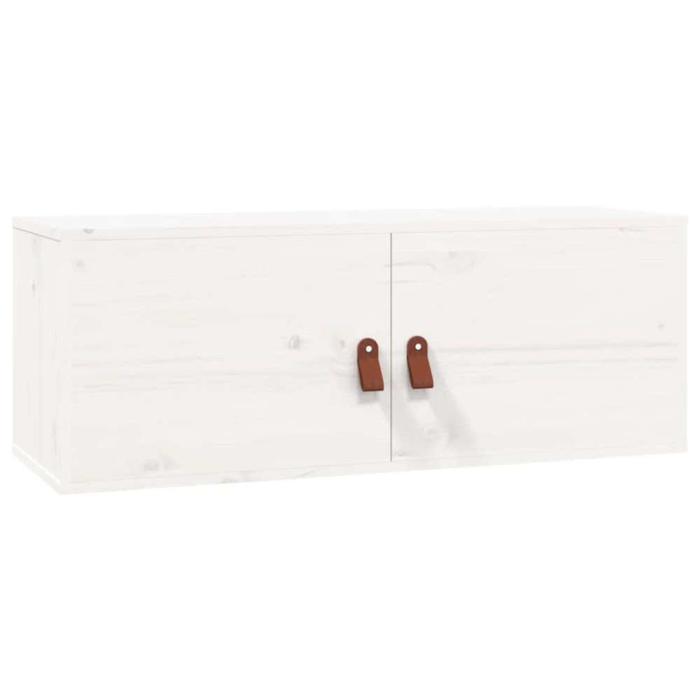 vidaXL Dulap de perete, alb, 80x30x30 cm, lemn masiv de pin