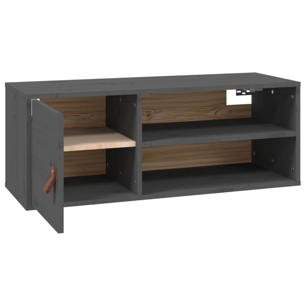 vidaXL Dulap de perete, gri, 80x30x30 cm, lemn masiv de pin
