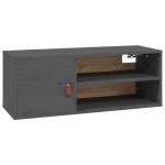 vidaXL Dulapuri de perete 2 buc., gri, 80x30x30 cm, lemn masiv de pin