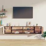 vidaXL Dulapuri de perete 2 buc. maro miere 80x30x30 cm lemn masiv pin vidaXL Dulapuri de perete 2 buc. maro miere 80x30x30 cm lemn masiv pin