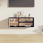 vidaXL Dulap de perete, negru, 80x30x30 cm, lemn masiv de pin vidaXL Dulap de perete, negru, 80x30x30 cm, lemn masiv de pin