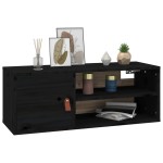 vidaXL Dulap de perete, negru, 80x30x30 cm, lemn masiv de pin vidaXL Dulap de perete, negru, 80x30x30 cm, lemn masiv de pin