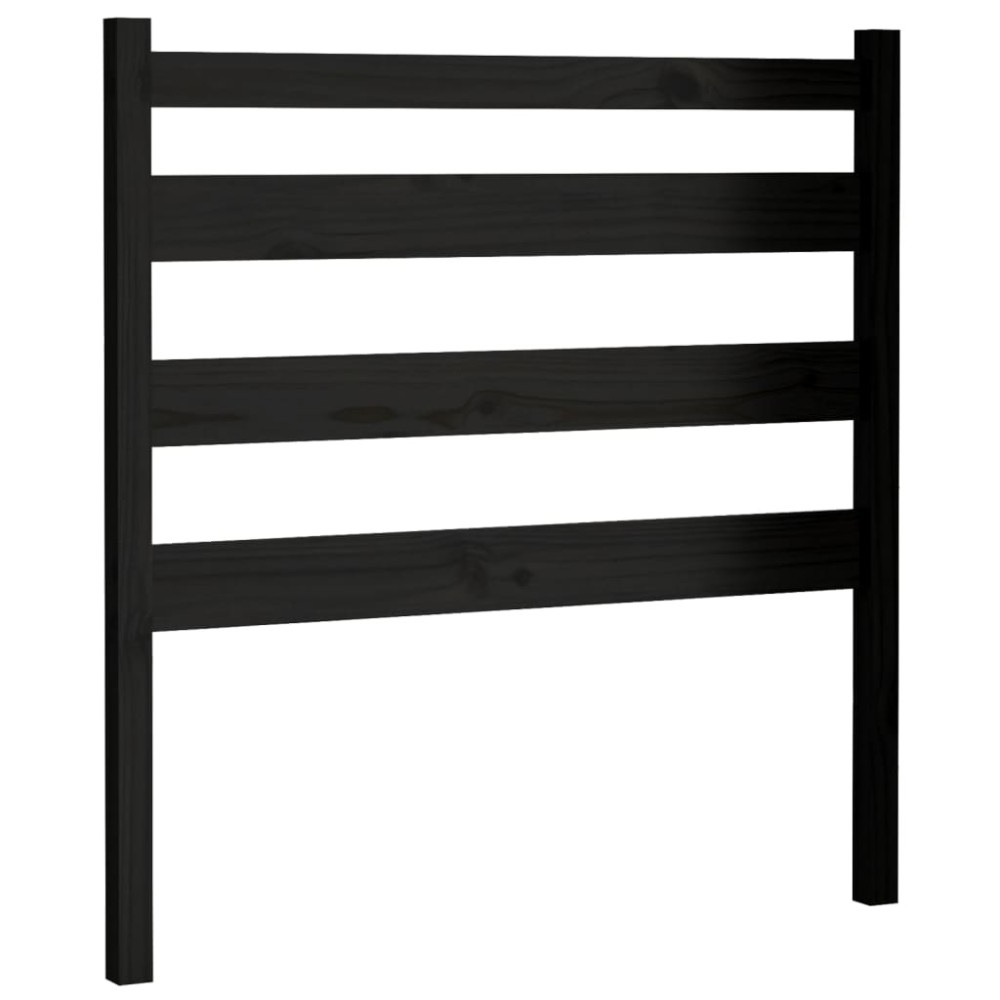 vidaXL Tăblie de pat, negru, 81x4x100 cm, lemn masiv de pin